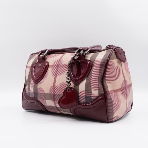 CA01 💚 Burberry Nova Check Heart Small Chester Bowling Bag - Picture 6 of 14